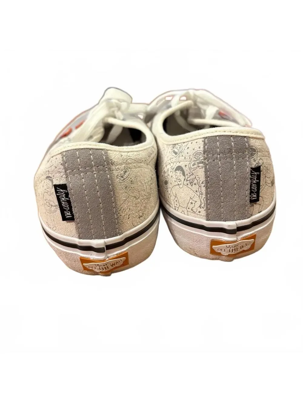 Vans x Daniel Johnston No Comply Gray Cream Lace Up Skate Shoes Men's 8.5 Doodle